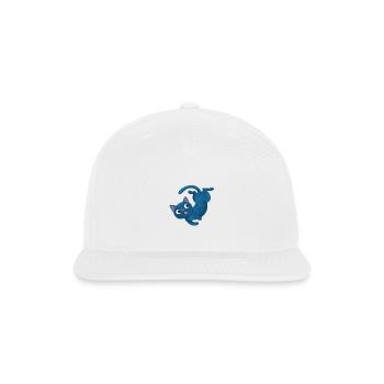 Funny Blue Cat - Snapback Baseball Cap - white - Front