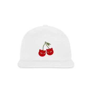 Cherry Cats Funny Cute Fruit Design - Snapback Baseball Cap - white - Front