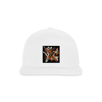 Glitch Art Abstract Geometric Cyberpunk Design - Snapback Baseball Cap - white - Front