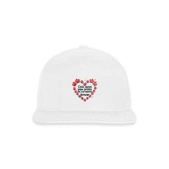 Cats Leave Paw Prints Forever - Snapback Baseball Cap - white - Front