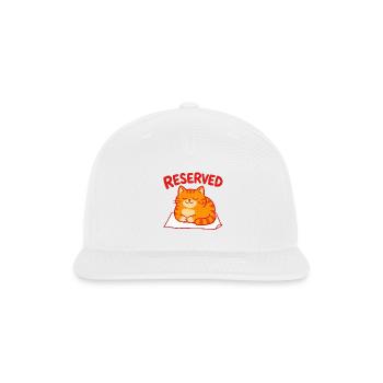 Reserved Cute Orange Cat Sitting On Paper - Snapback Baseball Cap - white - Front
