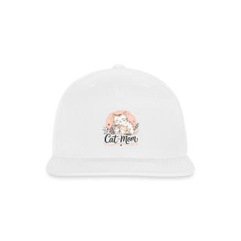 Cat_Mom_and_Kittens_Whimsical_T-Shirt - Snapback Baseball Cap - white - Front