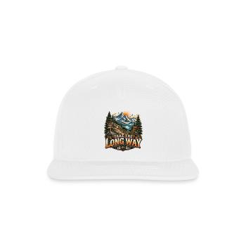 Take the Long Way Adventure Crest - Snapback Baseball Cap - white - Front