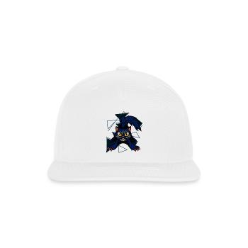 Midnight Blue Cat vs Geometry - Snapback Baseball Cap - white - Front
