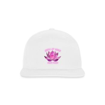 Grow At Your Own Pace Pink Neon Crystal Lotus - Snapback Baseball Cap - white - Front
