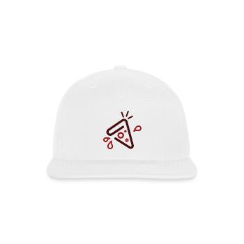 Deep Red Juicy Pizza Slice - Snapback Baseball Cap - white - Front