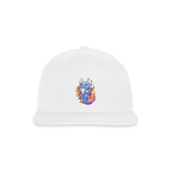 Cute Axolotl Monster Halloween Mystic Spooky Desig - Snapback Baseball Cap - white - Front