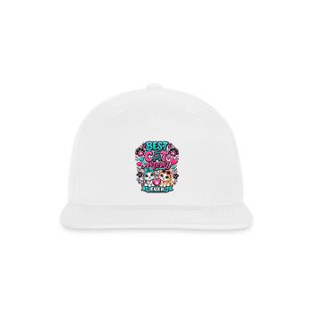 Blue and pink Best Cat Mom Ever - Snapback Baseball Cap - white - Front