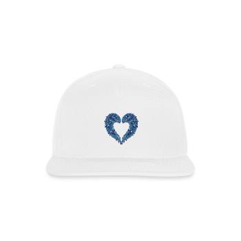 Evil Eye Angel Wings Heart Amulet - Snapback Baseball Cap - white - Front