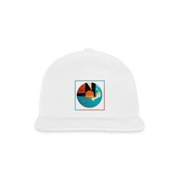 Abstract Cat Orbit Circle - Snapback Baseball Cap - white - Front