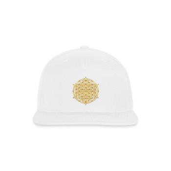 Golden Geometric Mandala Sphere - Snapback Baseball Cap - white - Front