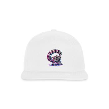 Neon Raccoon Roller Skates - Snapback Baseball Cap - white - Front
