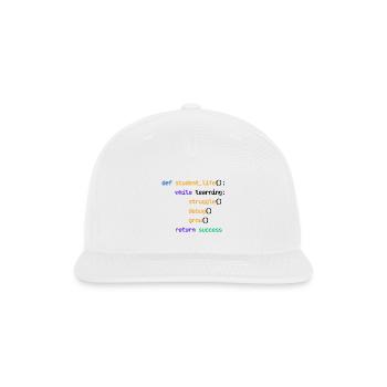 Student Life Python Code Funny Programmer - Snapback Baseball Cap - white - Front