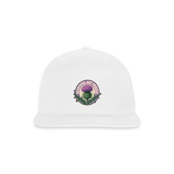 Beautiful But Prickly Thistle Badge - Snapback Baseball Cap - white - Front