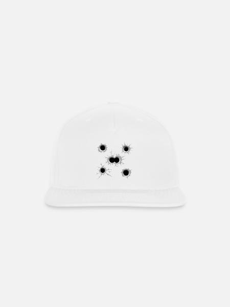 Bullet Holes - Snapback Baseball Cap - white