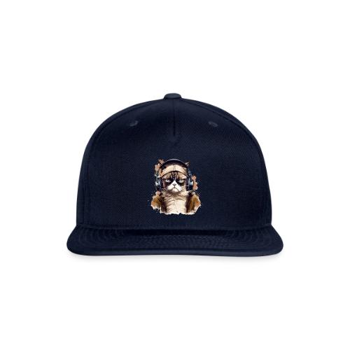 Funny Cat - grumpy face - Snapback Baseball Cap