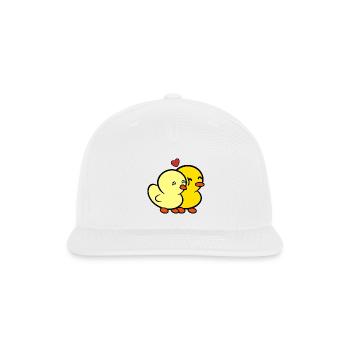 Duckie and Duck Nuzzle - Snapback Baseball Cap - white - Front