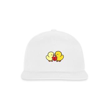 Duckie and Duck Heart Puzzle - Snapback Baseball Cap - white - Front