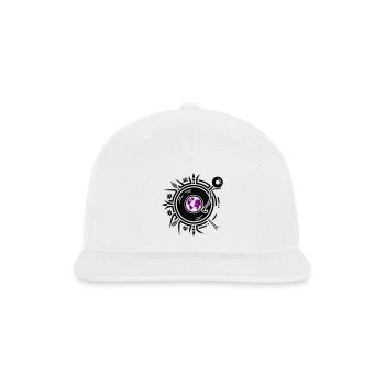 Vinyl Record Album Design World Map Vector 2 Color - Snapback Baseball Cap - white - Front