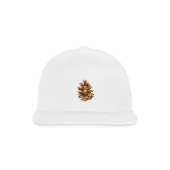 A watercolor painting of a brown pine tree - Snapback Baseball Cap - white - Front