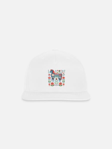 Swedish dala horses green - Snapback Baseball Cap - white