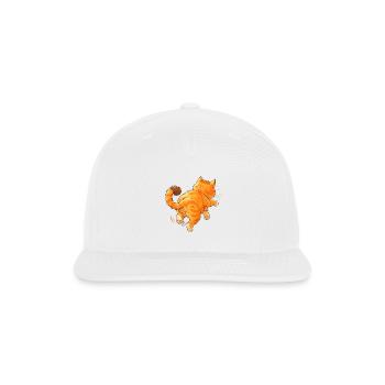 Cat Orange color Tabby Cat Leaping Away - Snapback Baseball Cap - white - Front
