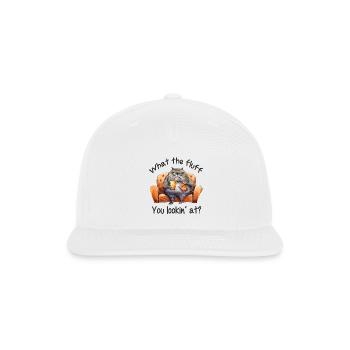 funny cat; cranky; sarcastic; cat lover; sassy - Snapback Baseball Cap - white - Front