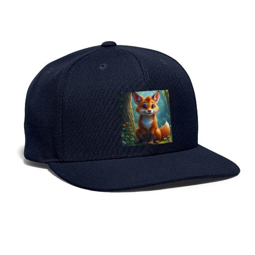 Magical fantasy fox in enchanted forest scene - Snapback Baseball Cap