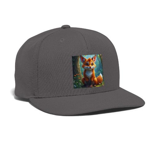 Magical fantasy fox in enchanted forest scene - Snapback Baseball Cap