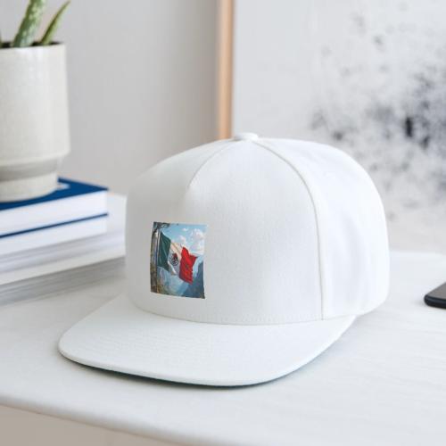 Mexican Flag in Mountain Nature Landscape - Snapback Baseball Cap