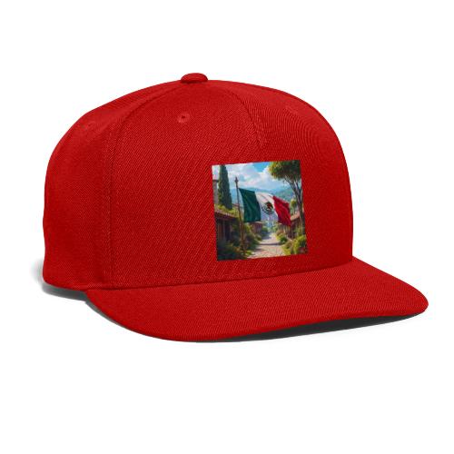 Mexican flag surrounded by nature and magic town - Snapback Baseball Cap