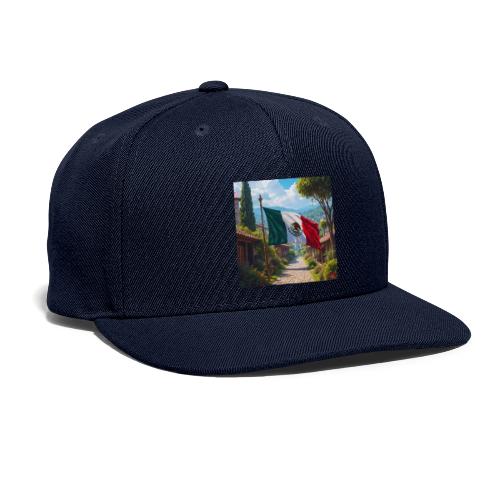 Mexican flag surrounded by nature and magic town - Snapback Baseball Cap