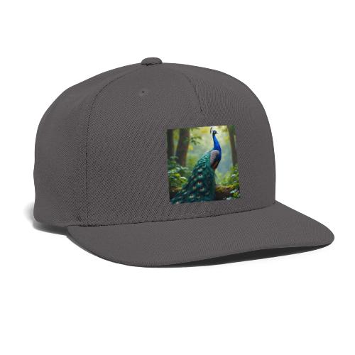 Majestic Peacock in Enchanted Forest - Snapback Baseball Cap