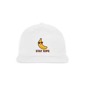 Stay Ripe Banana T-shirt – Fun & Quirky Design - Snapback Baseball Cap - white - Front