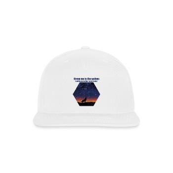 Wolf Howling Under Starry Sky - Snapback Baseball Cap - white - Front