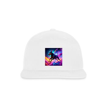 Neon Doberman Illustration - Snapback Baseball Cap - white - Front