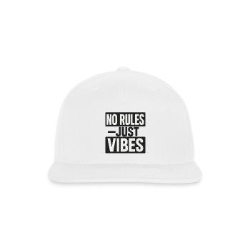 No Rules Just Vibes Bold Typography - Snapback Baseball Cap - white - Front