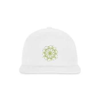Delicate Green Ornament – ​​Floral Mandala Form - Snapback Baseball Cap - white - Front