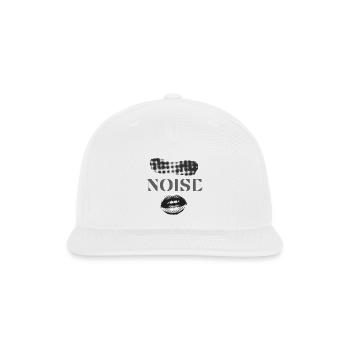 Halftone Noise Face - Snapback Baseball Cap - white - Front