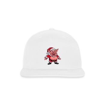Piggy Santa Claus - Snapback Baseball Cap - white - Front