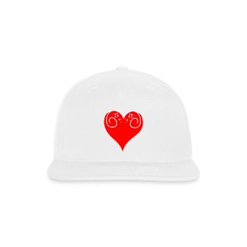 Crimson Heart Doodle - Snapback Baseball Cap - white - Front