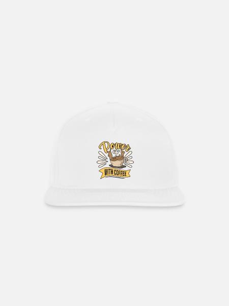 Power Up With Coffee - Snapback Baseball Cap - white