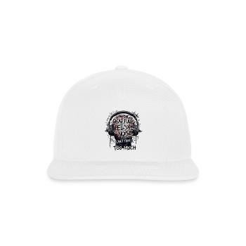 ELG Noise Glitch Headphone Streetwear - Snapback Baseball Cap - white - Front