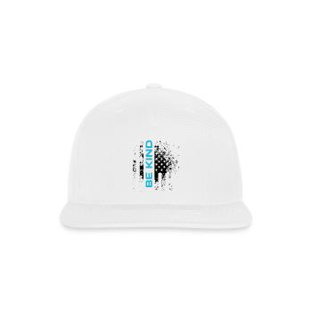 Be Kind Blue Vertical Text - Snapback Baseball Cap - white - Front
