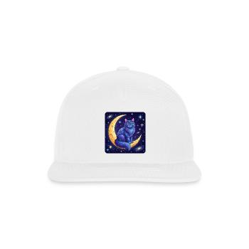 Blue Moon Cat in Space - Snapback Baseball Cap - white - Front