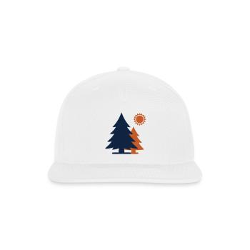 Pine Trees Forest Sun Minimalism - Snapback Baseball Cap - white - Front
