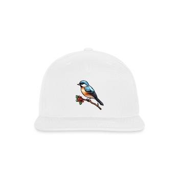طائر السعادة الصغير - تصميم فني. - Snapback Baseball Cap - white - Front