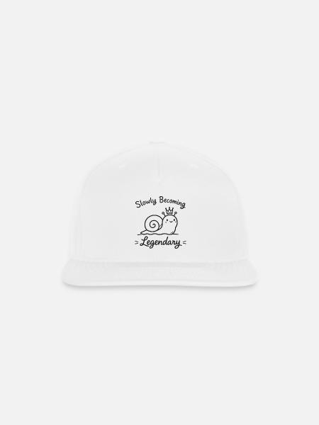 Crowned Snail Legend - Snapback Baseball Cap - white