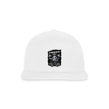 Cow Drum Skull Roses Rock - Snapback Baseball Cap - white - Front
