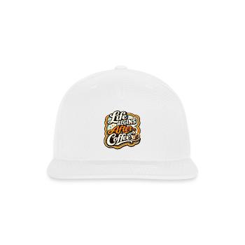 Life Begins After Coffee - Snapback Baseball Cap - white - Front